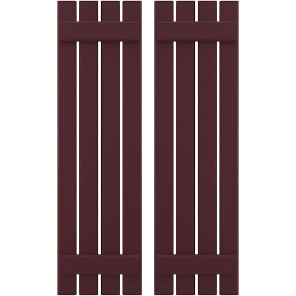 Ekena Millwork Americraft 4-Board, 2 Batten Exterior Real Wood Spaced Board-n-Batten Shutters, ARW101SB415X60WRH, PR ARW101SB415X60WRH - main